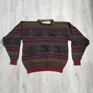 Vintage 90s Crossings Sweater Retro Textured 3D Knitted Pullover Crewneck XL
